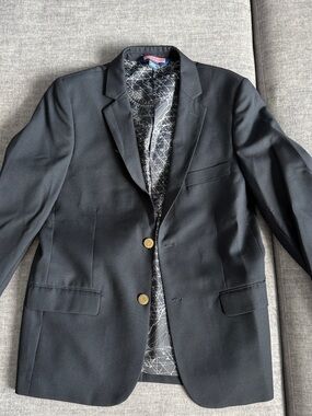 Vineyard Vines Black Two-Button Sport Coat with Gold Buttons